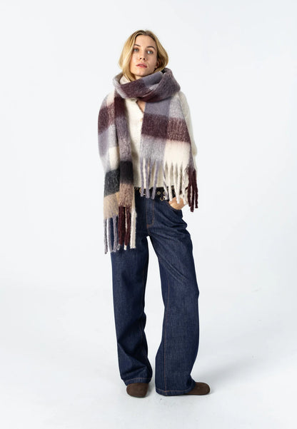 Coster 264-9037H Grey/Brown Check Scarf