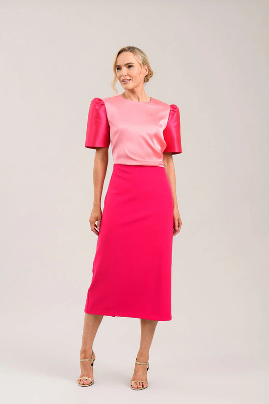 Caroline Kilkenny Mermaid Magenta Dress