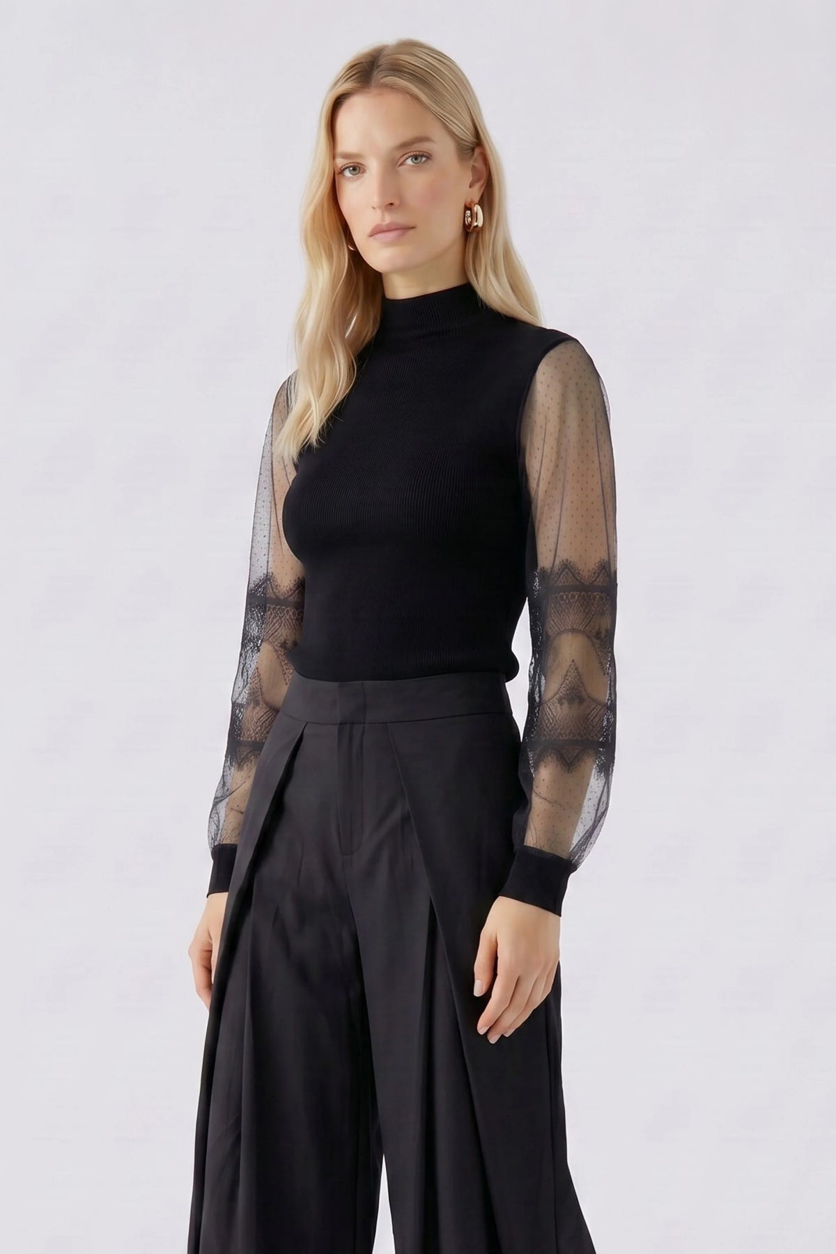 Oui 0100061 Black Turtleneck Jumper