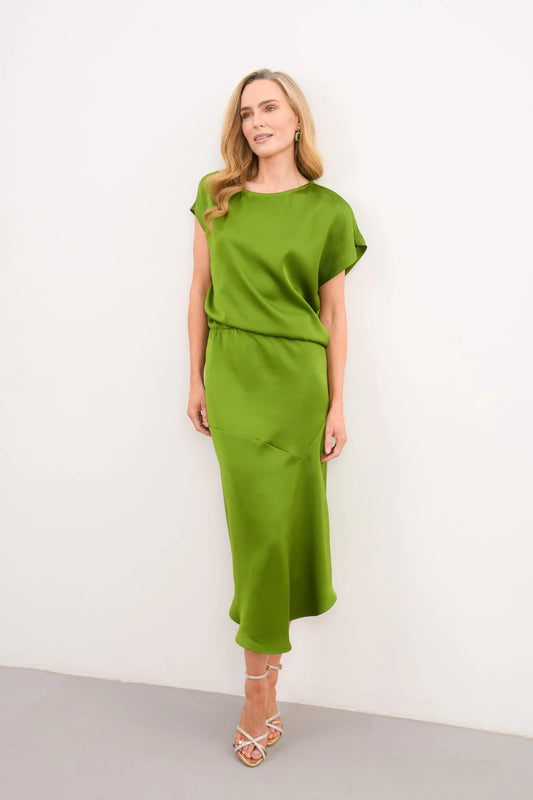 Caroline Kilkenny Ruth Forest Green Dress