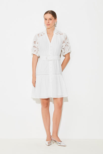 Suncoo Catleya White Embroidery Dress