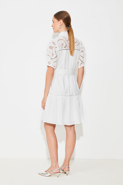 Suncoo Catleya White Embroidery Dress