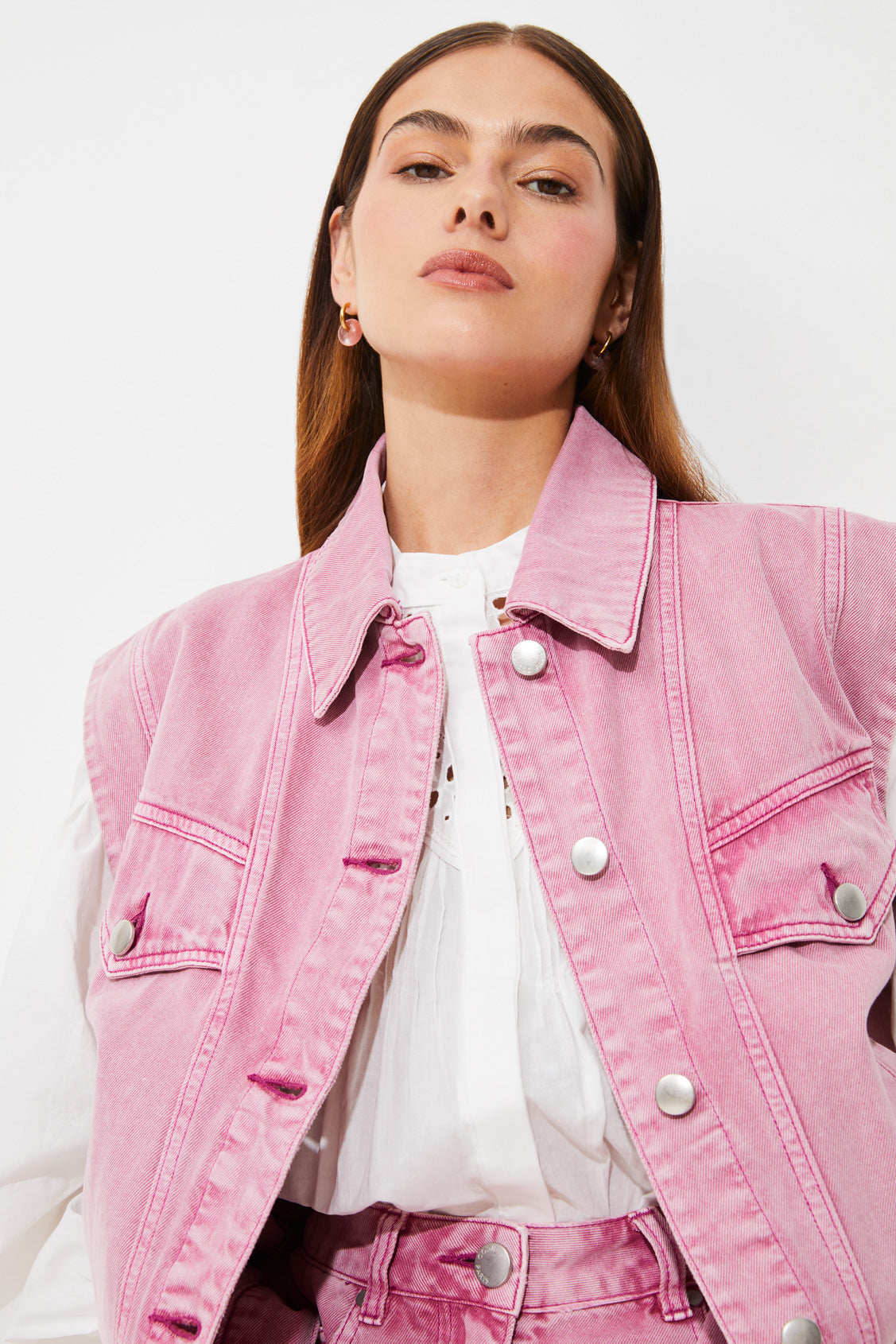 Suncoo Dido Rose Denim Vest