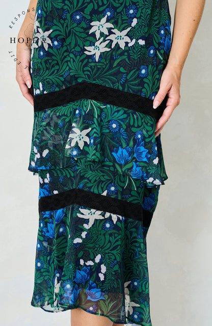 Hope & Ivy Jemima Green and Navy Dress