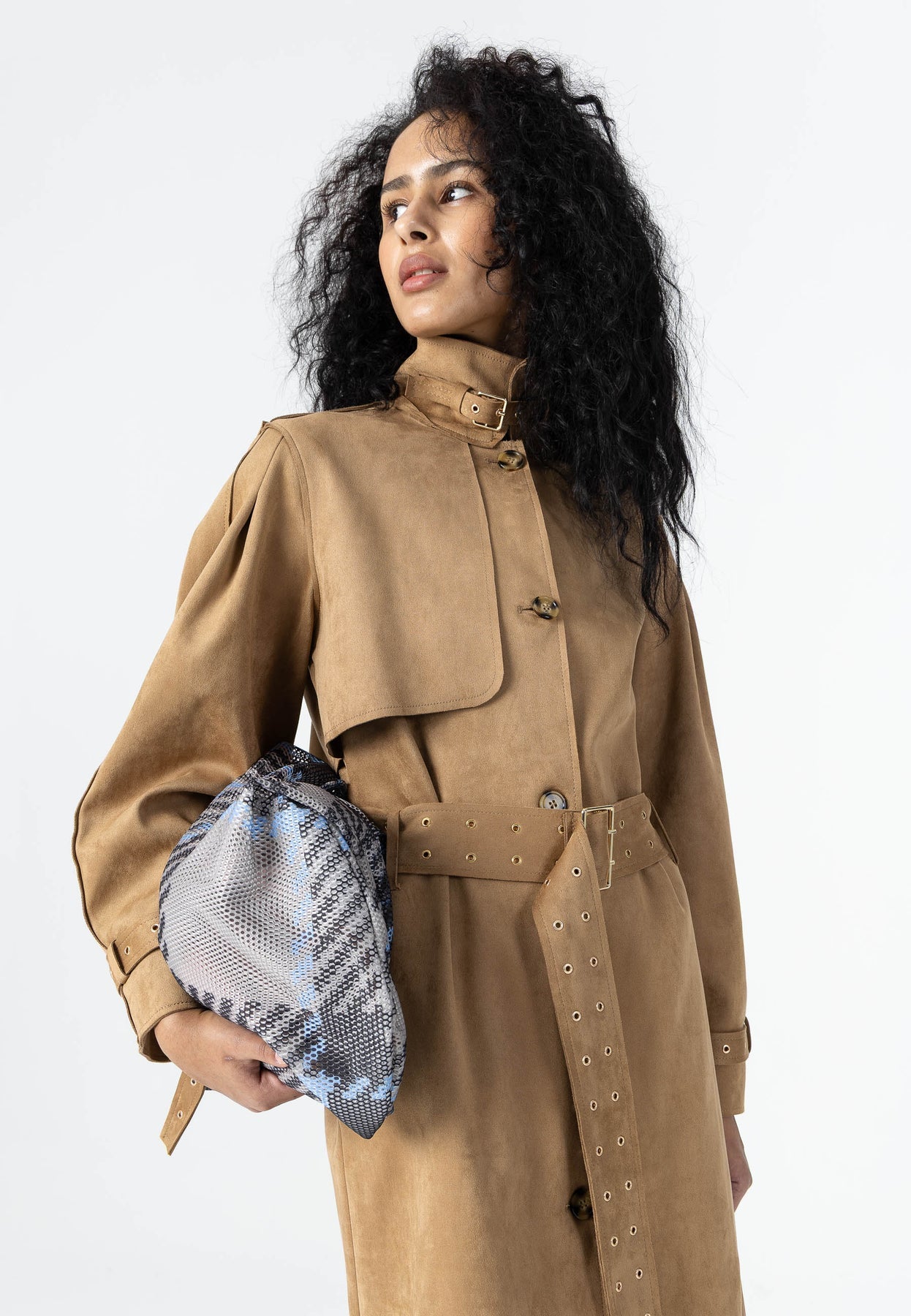 Coster 264-6403 Trenchcoat in Faux Suede
