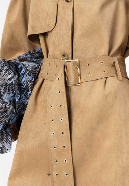 Coster 264-6403 Trenchcoat in Faux Suede
