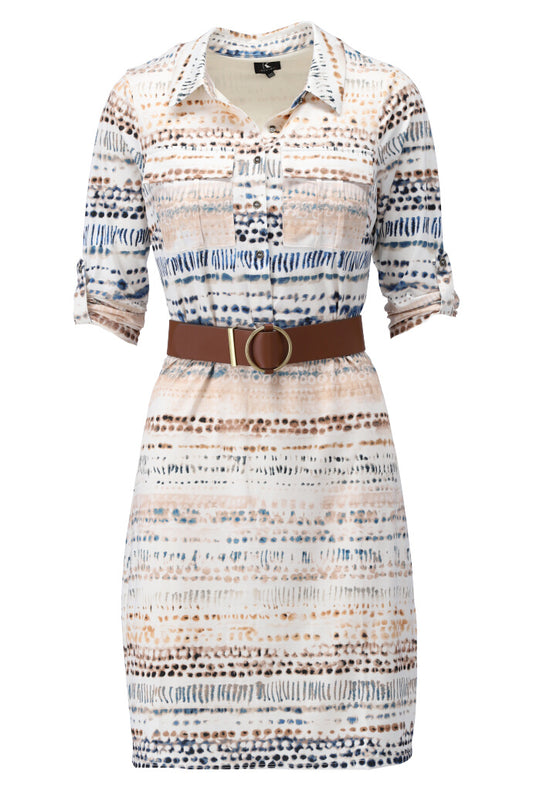 K Design Y230 Dress With Buttons And Belt