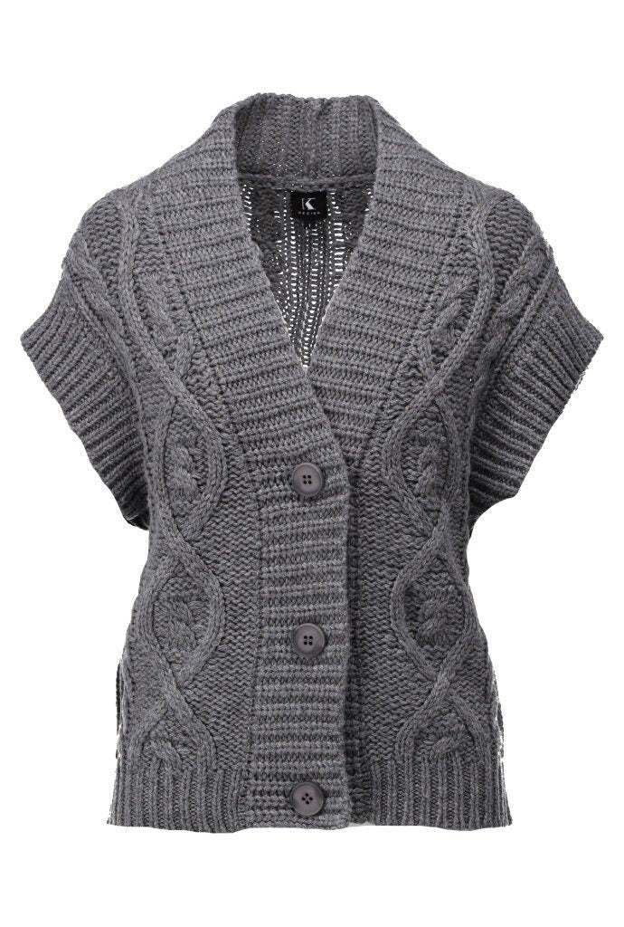 K Design Z811 Cable Knit Grey Top