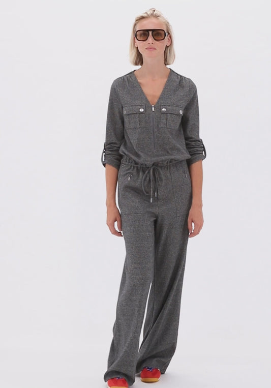 K Design D417L Grey Speckle Jumpsuit