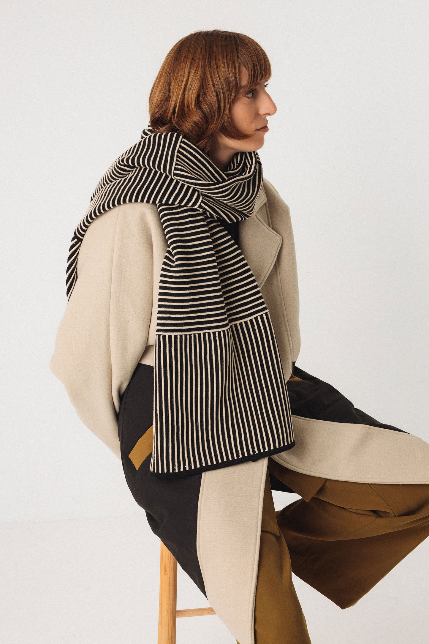 SKFK Arbea Black & Cream Scarf