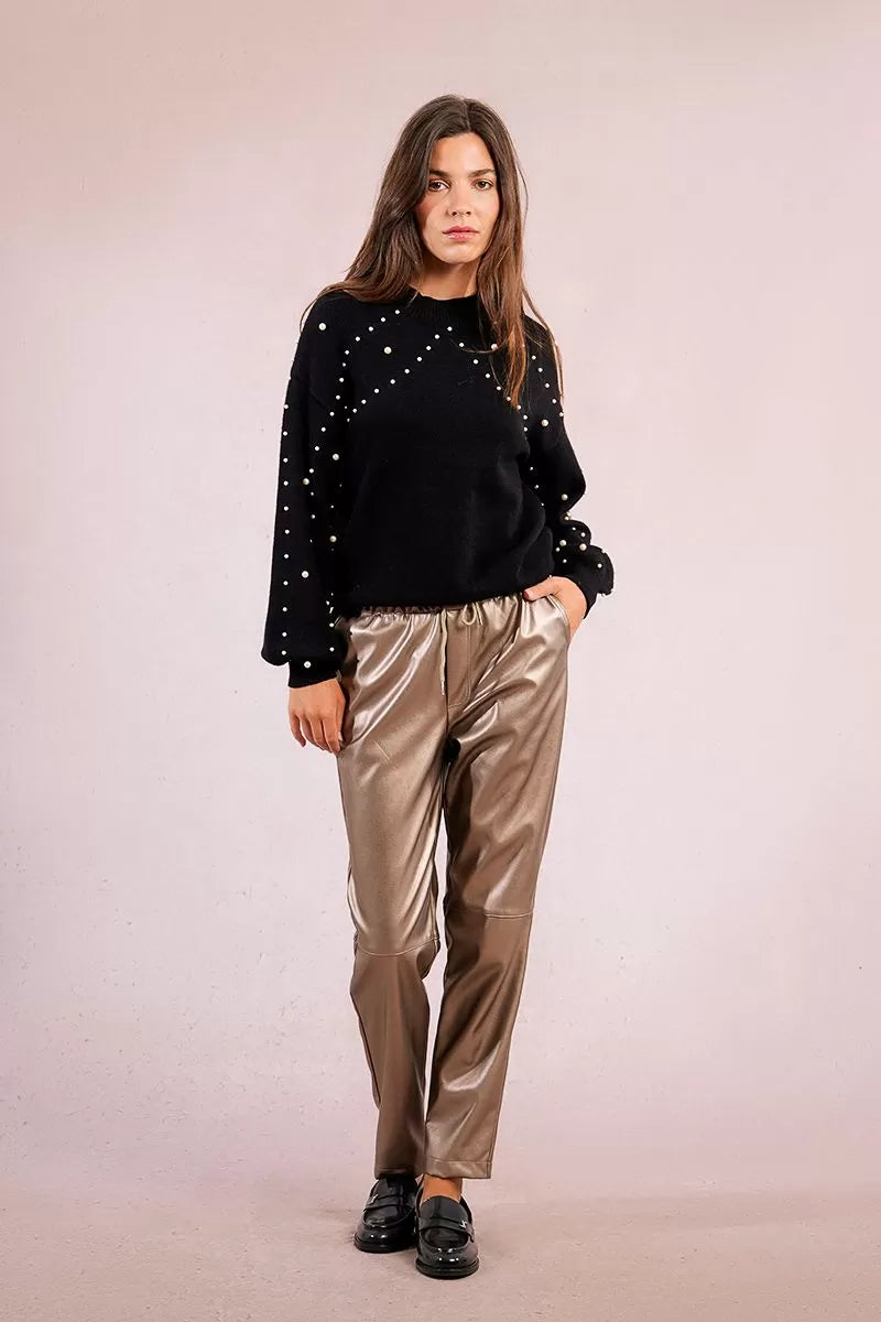 Molly Bracken LA1827DH Black Beaded Jumper