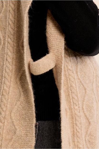 Molly Bracken B301EH Beige Knitted Poncho