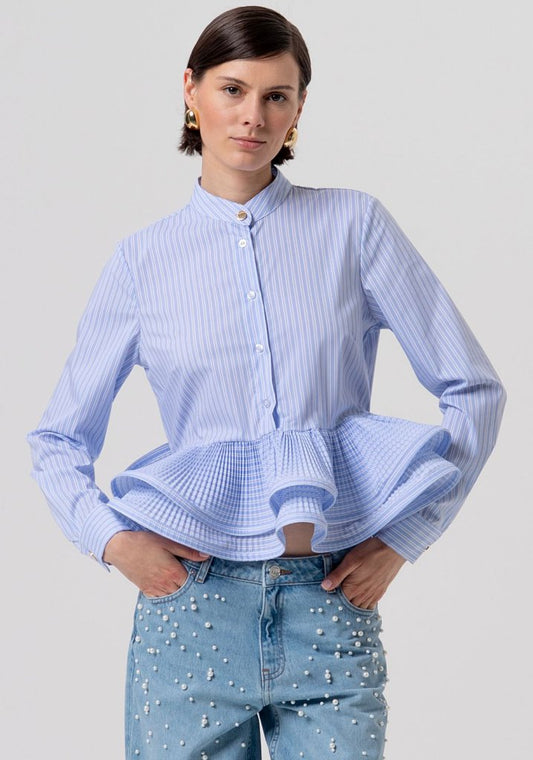 Fracomina T6007 White and Light Blue Shirt