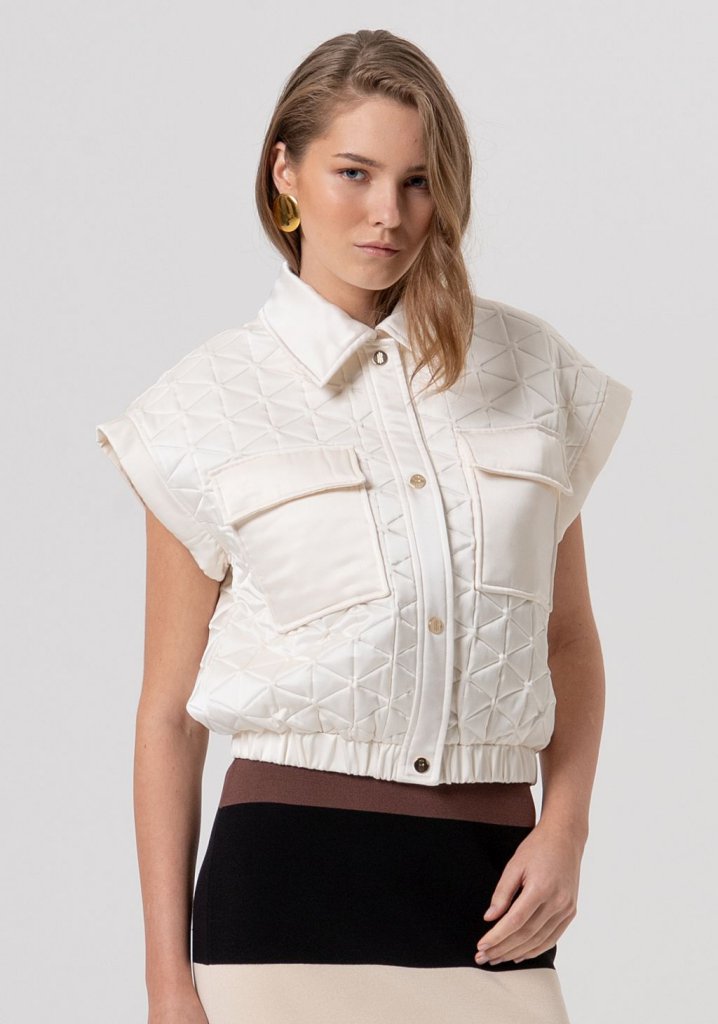 Fracomina C3004 Cream Padded Vest