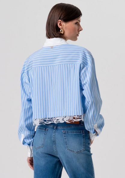 Fracomina T6007 Blue and White Stripped Shirt