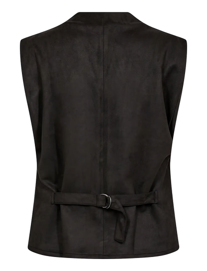 Co' Couture Bobbie Black Pleat Top + Leather Trousers Co - Ord