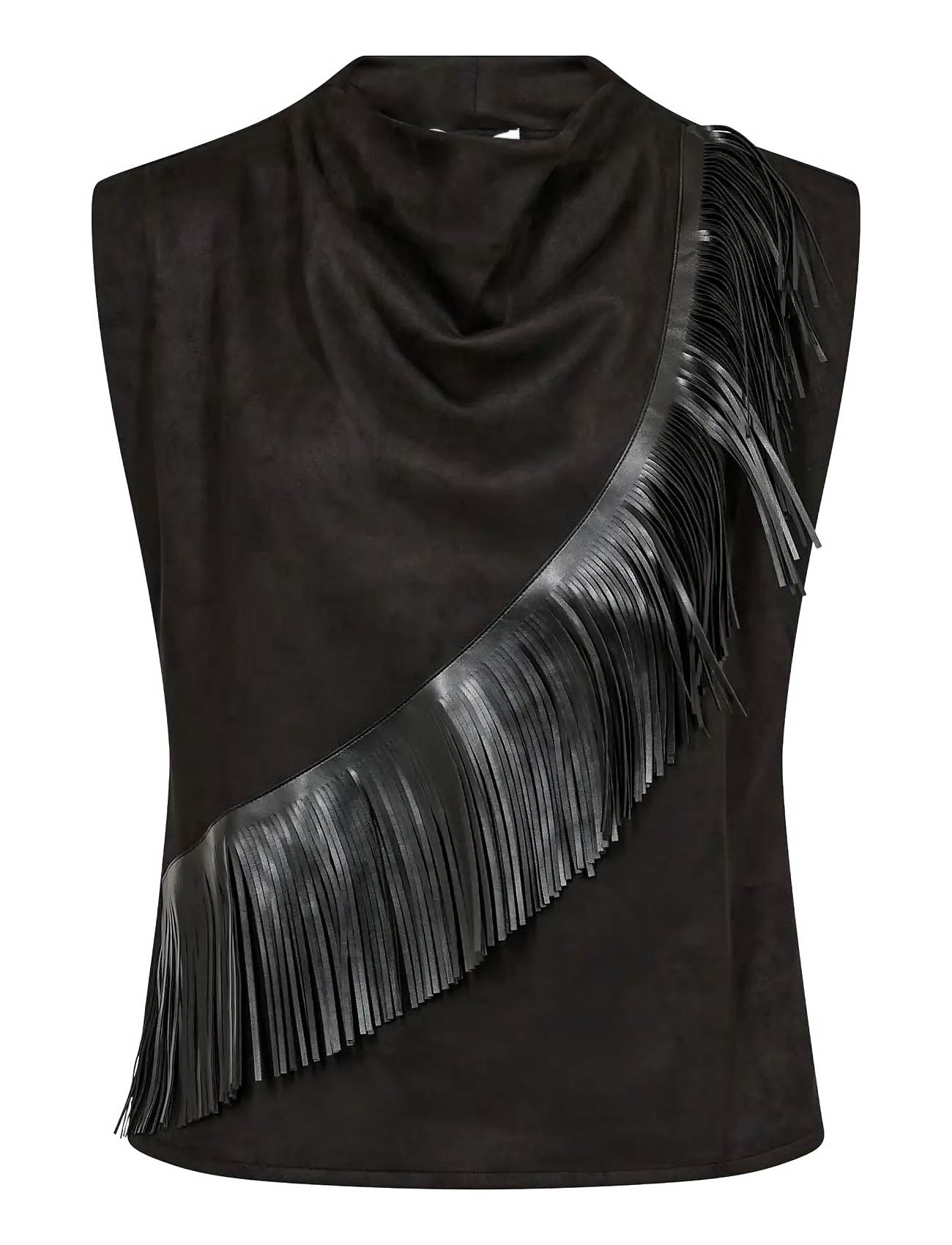 Co' Couture Bobbie Black Pleat Top + Leather Trousers Co - Ord