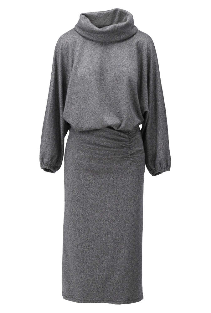 K Design D418L Grey Turtleneck Dress