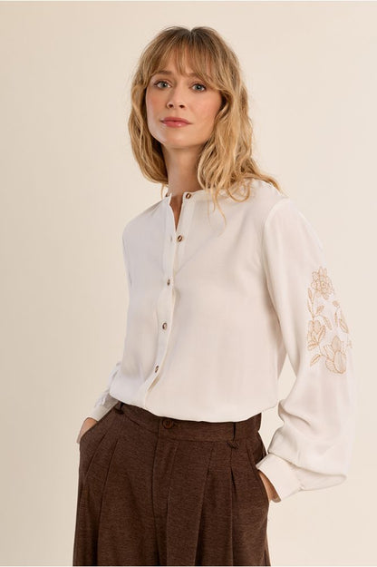 Molly Bracken ZM148EH OffWhite Woven Shirt