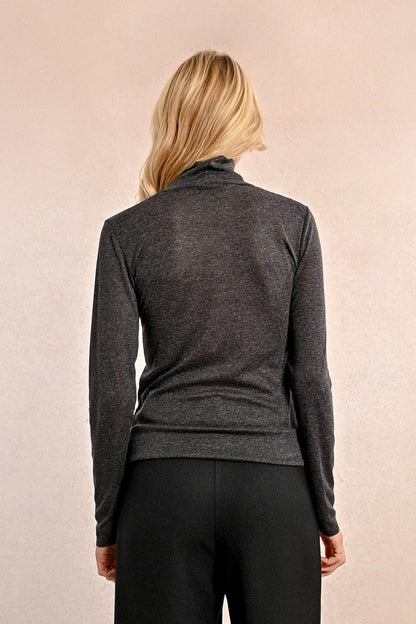 Molly Bracken Grey Jersey Turtleneck