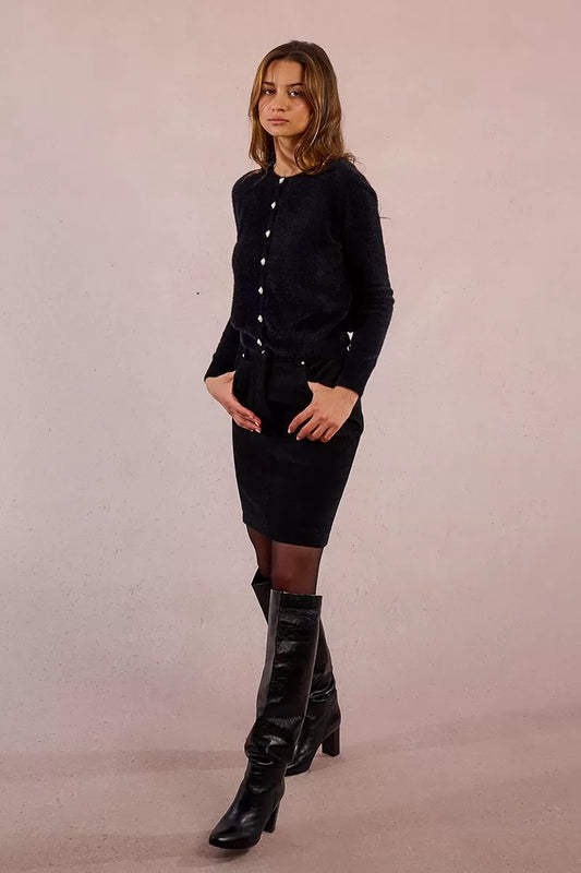 Molly Bracken LA1825DN Fluffy Pearl Detail Cardigan