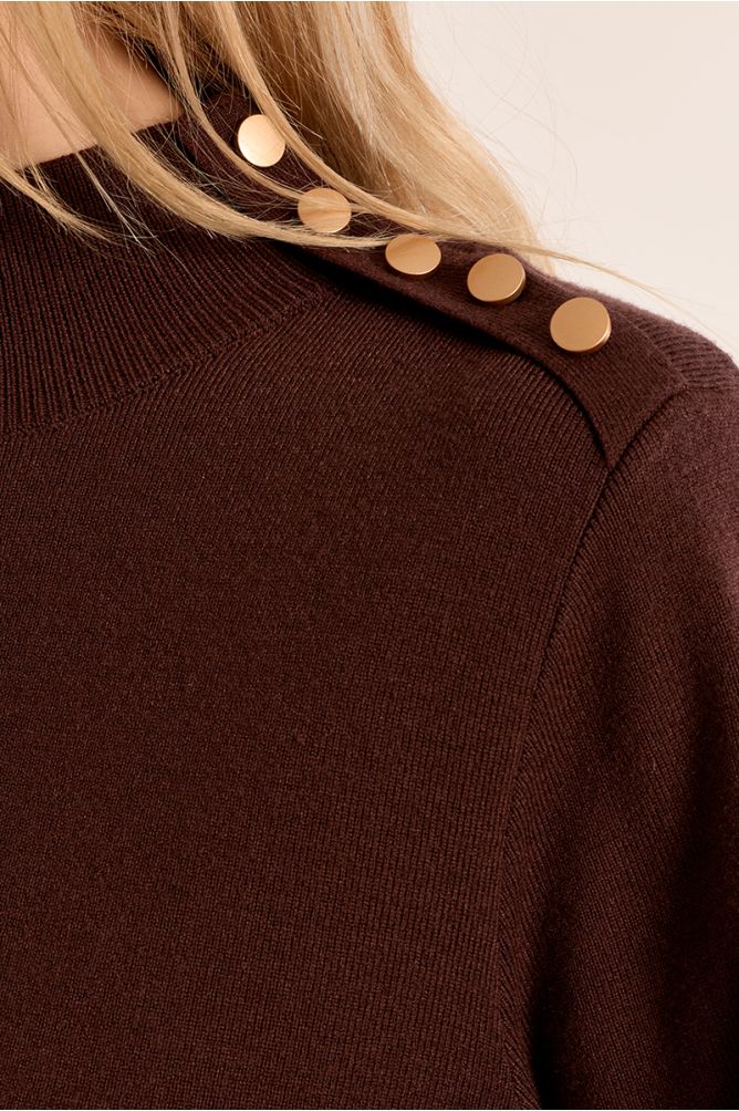 Molly Bracken T1622EN Chocolate Knitted Dress