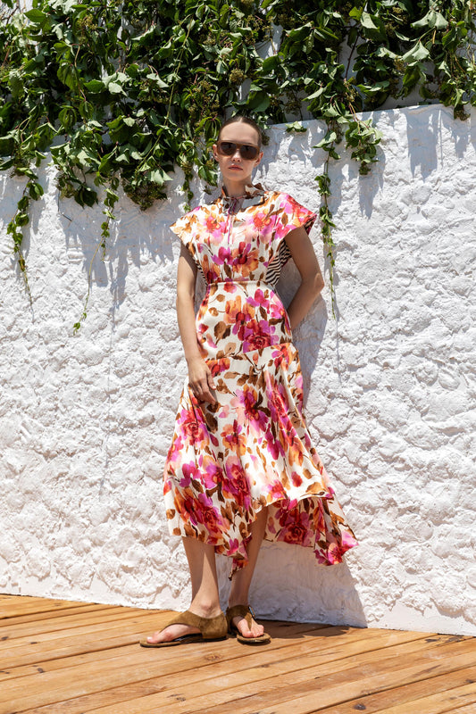 Kameya Pink Midi Dress