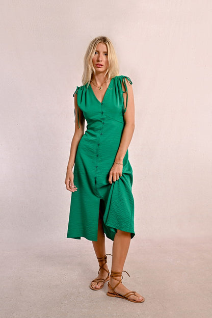 Molly Bracken LA1694DE Green Button Dress Molly Bracken LA1694DE Green Button Dress