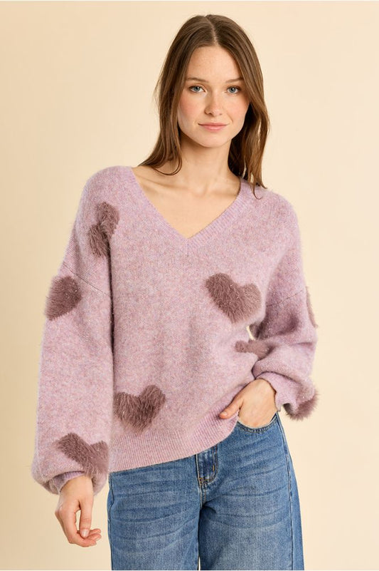 Molly Bracken LA2050EH Mauve Knitted Sweater