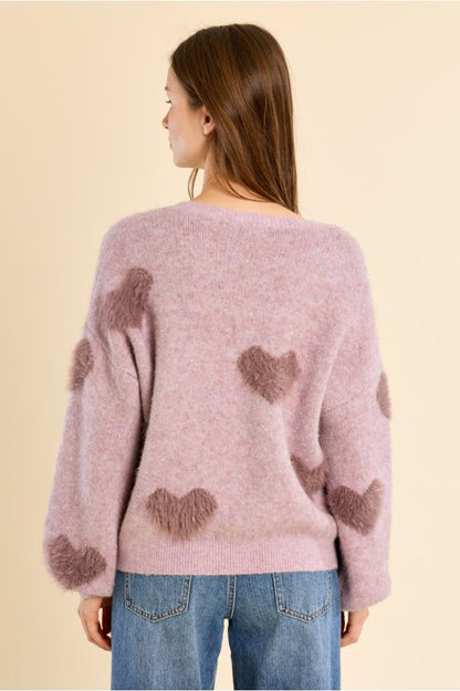 Molly Bracken LA2050EH Mauve Knitted Sweater