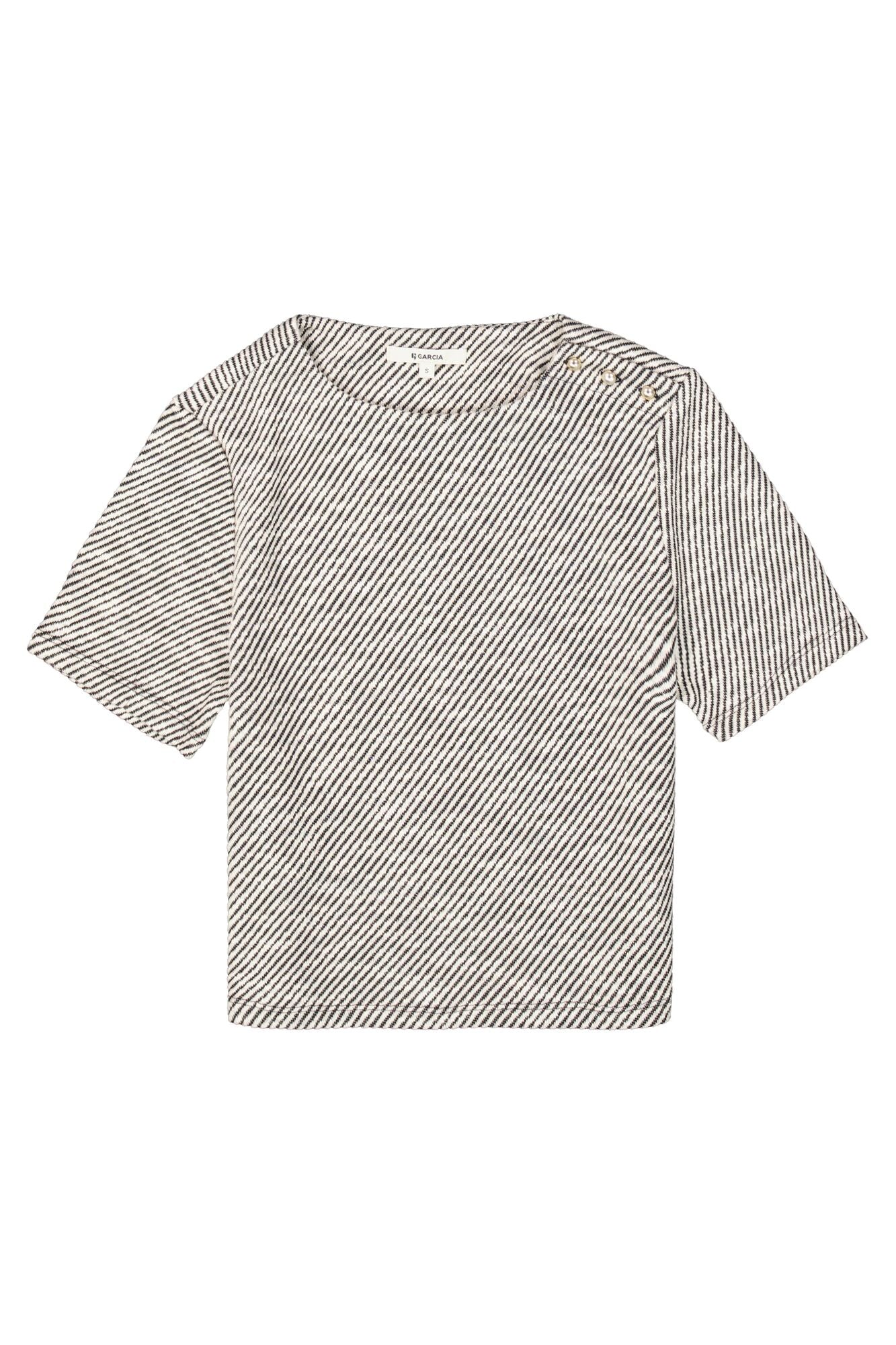 Garcia Stripes & Pearls Couture Top