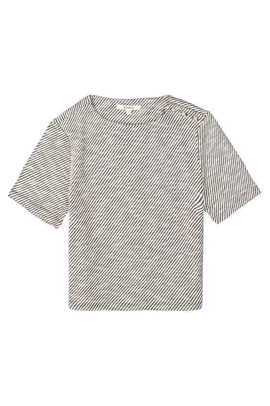 Garcia Stripes & Pearls Couture Top