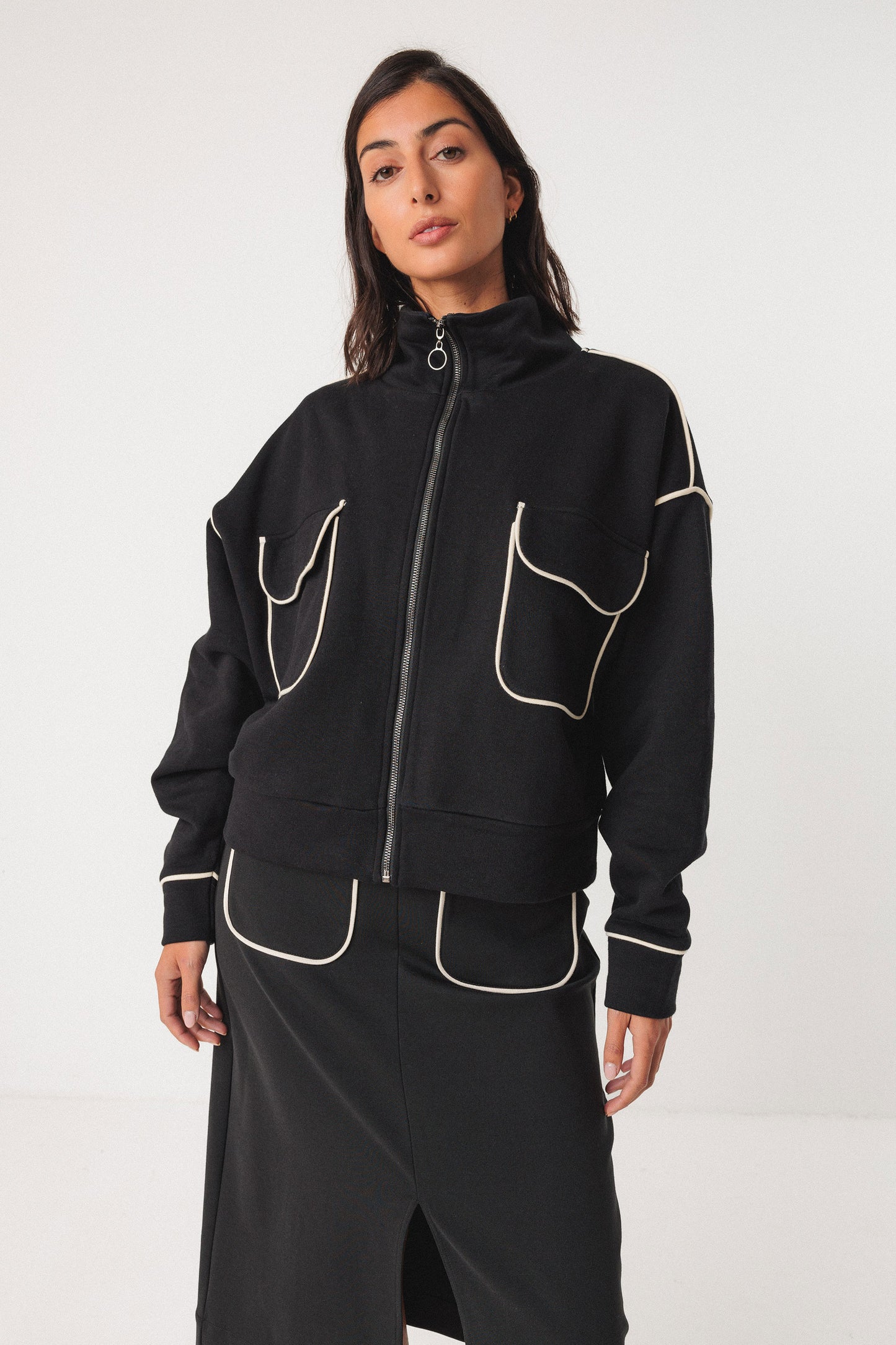 SKFK Ianire Black & Cream Sweatshirt