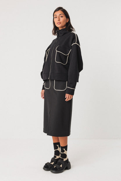SKFK Ianire Black & Cream Sweatshirt