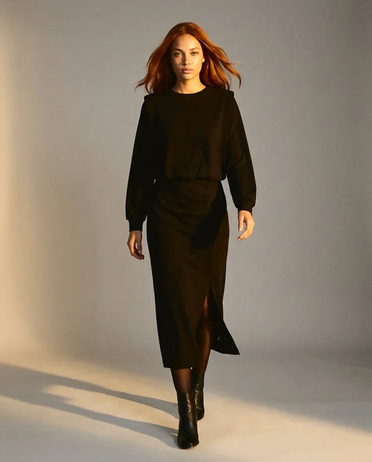 K Design D455L Black Midi Dress