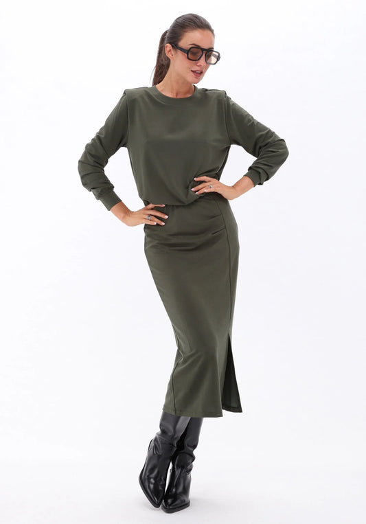 K Design D455L Olive Midi Dress