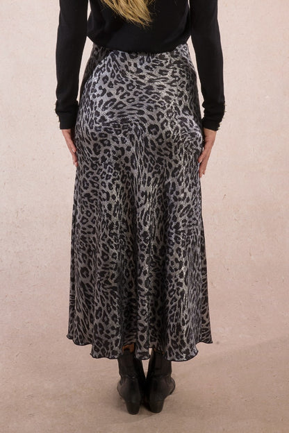 Molly Bracken T1635BDN Grey Leopard Skirt
