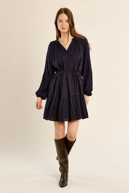 Molly Bracken Woven Dress Midnight Blue T2320EH