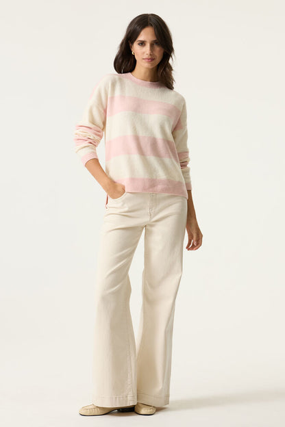 Garcia N260242 Pink and Cream Jumper