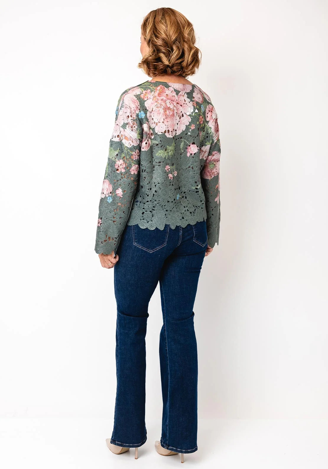 Oui Khaki Red Pullover Jumper 96666
