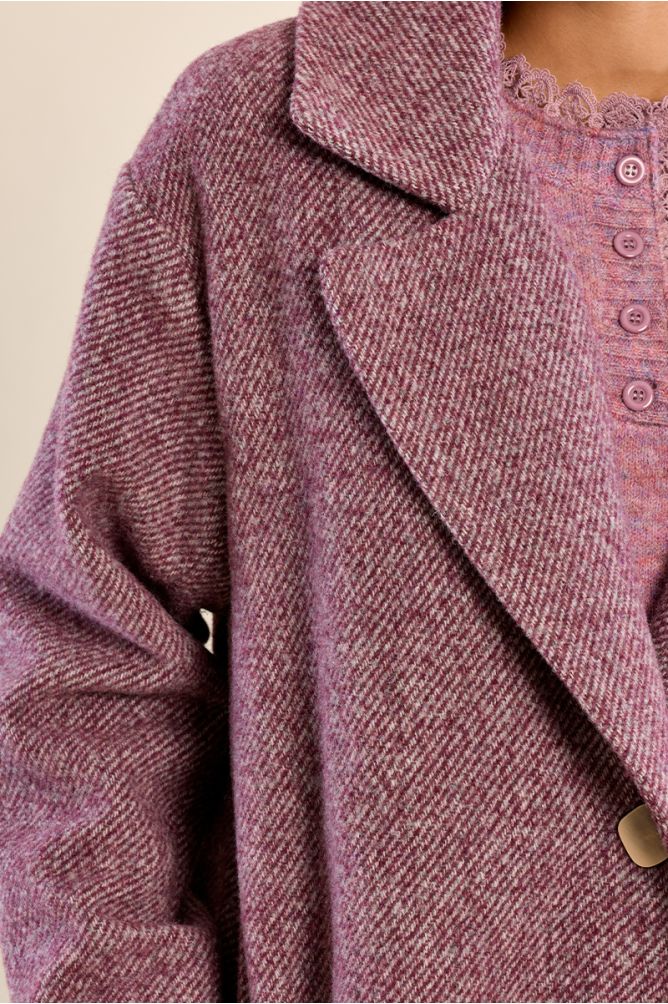 Molly Bracken P1723EH Mauve Oversized Coat