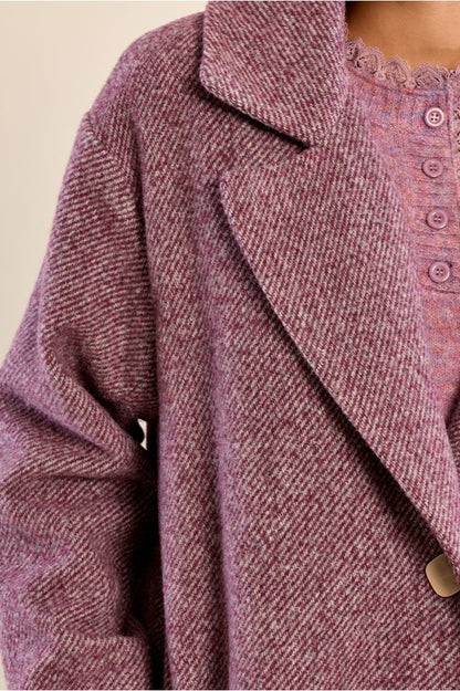 Molly Bracken P1723EH Mauve Oversized Coat