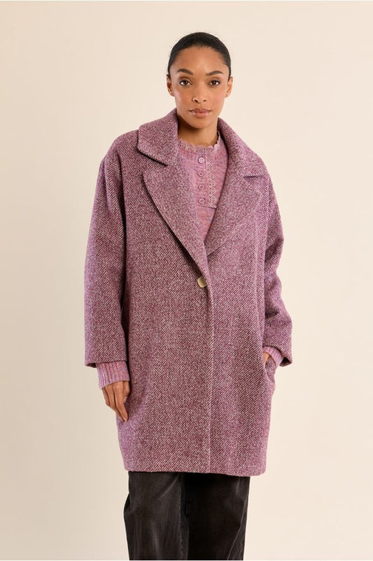 Molly Bracken P1723EH Mauve Oversized Coat