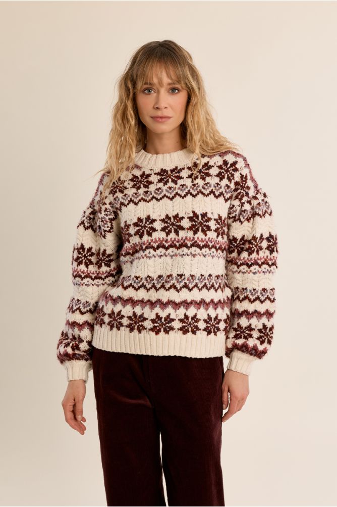 Molly Bracken BT220EH Off White Knitted Sweater