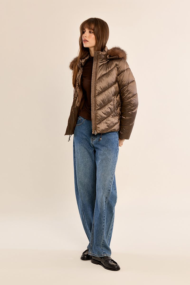 Molly Bracken OR197EH Chocolate Padded Jacket
