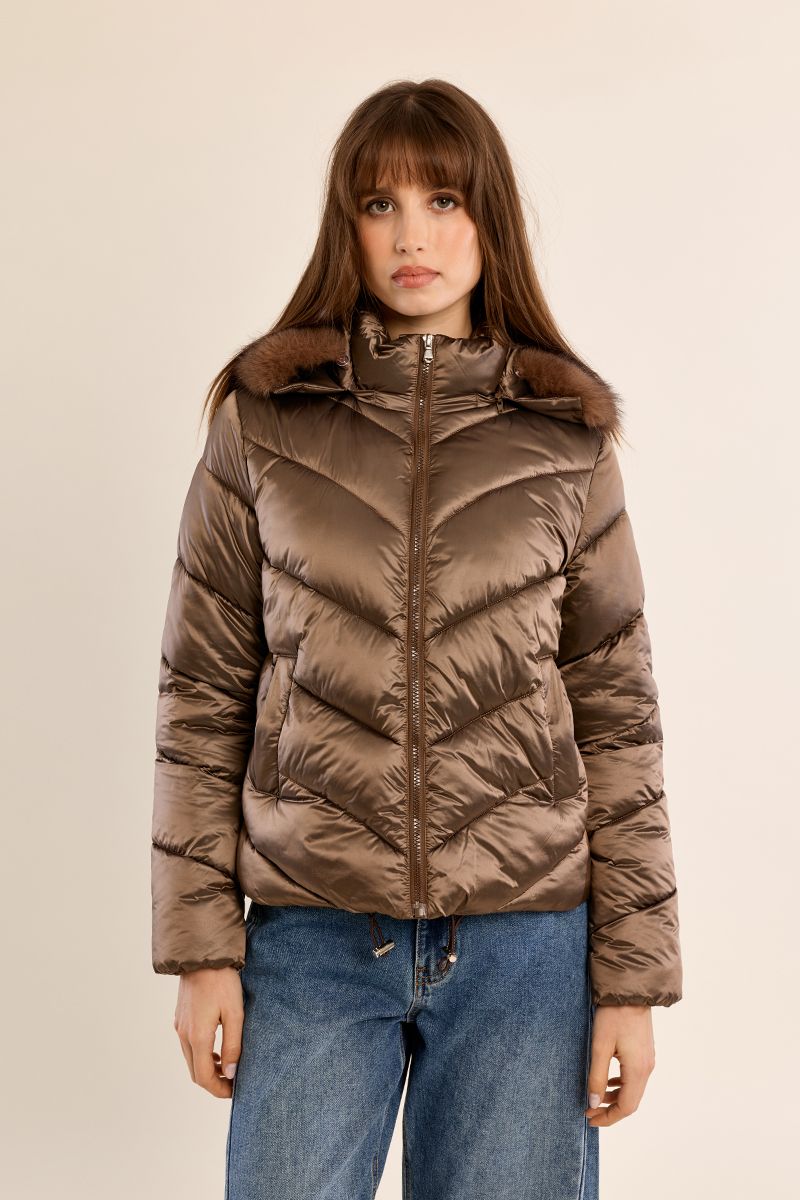 Molly Bracken OR197EH Chocolate Padded Jacket