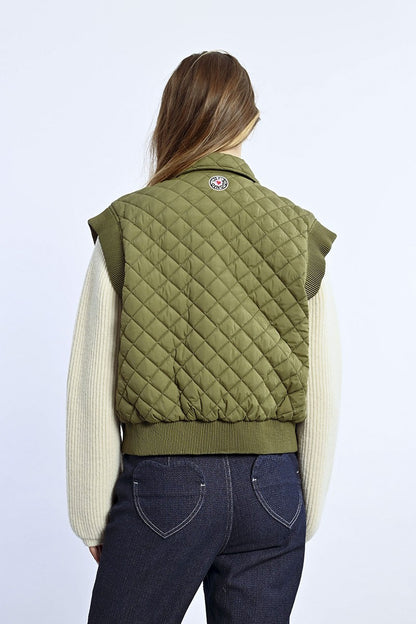 Molly Bracken Khaki Sleeveless Padded Jacket