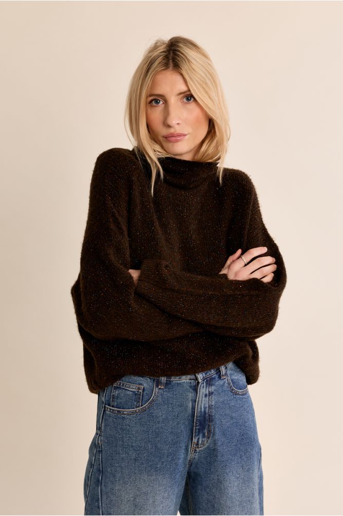 Molly Bracken LA2059EN Chocolate Knitted Sweater