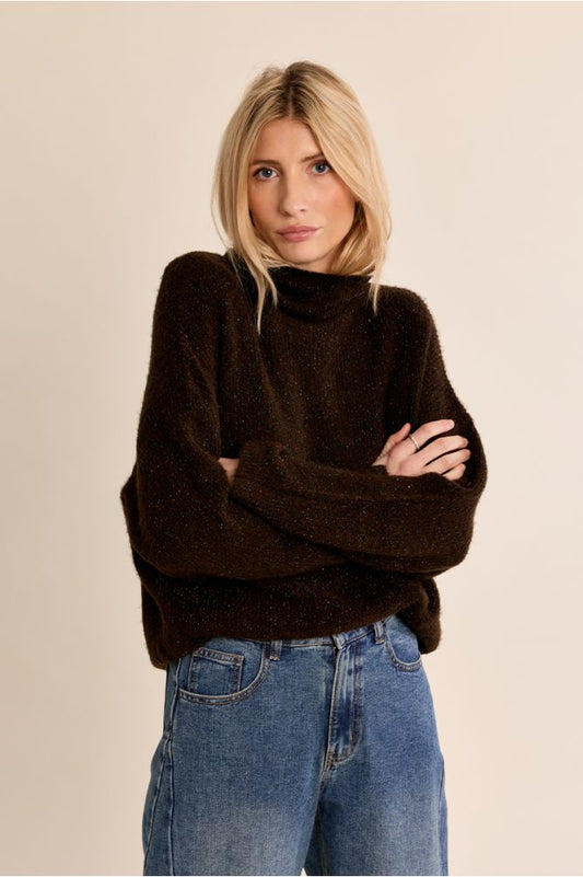 Molly Bracken LA2059EN Chocolate Knitted Sweater