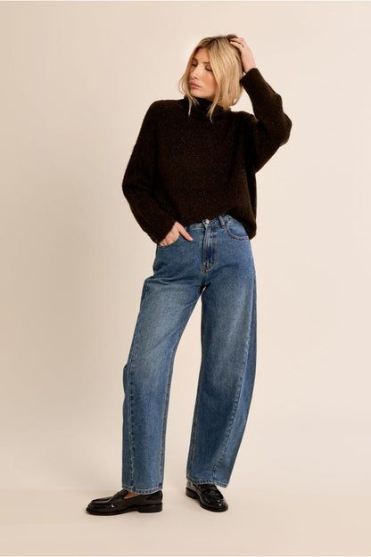 Molly Bracken LA2059EN Chocolate Knitted Sweater